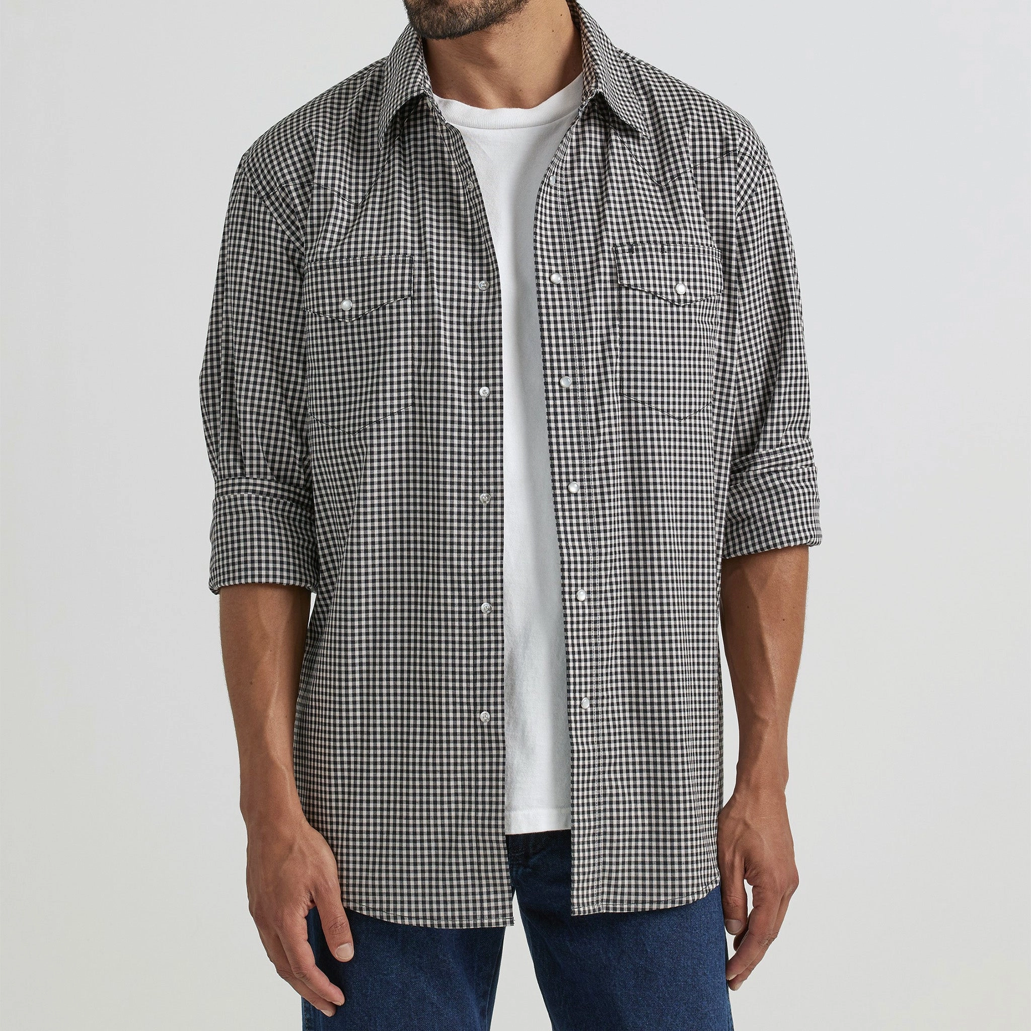 Wrangler Men's Wrinkle Resist Shirt Flexible Shoulder Panels