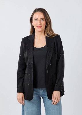 EcoFriendly Dye NonIrritating Seams Zero Gravity Suspension Sophia Sparkles Blazer - Black