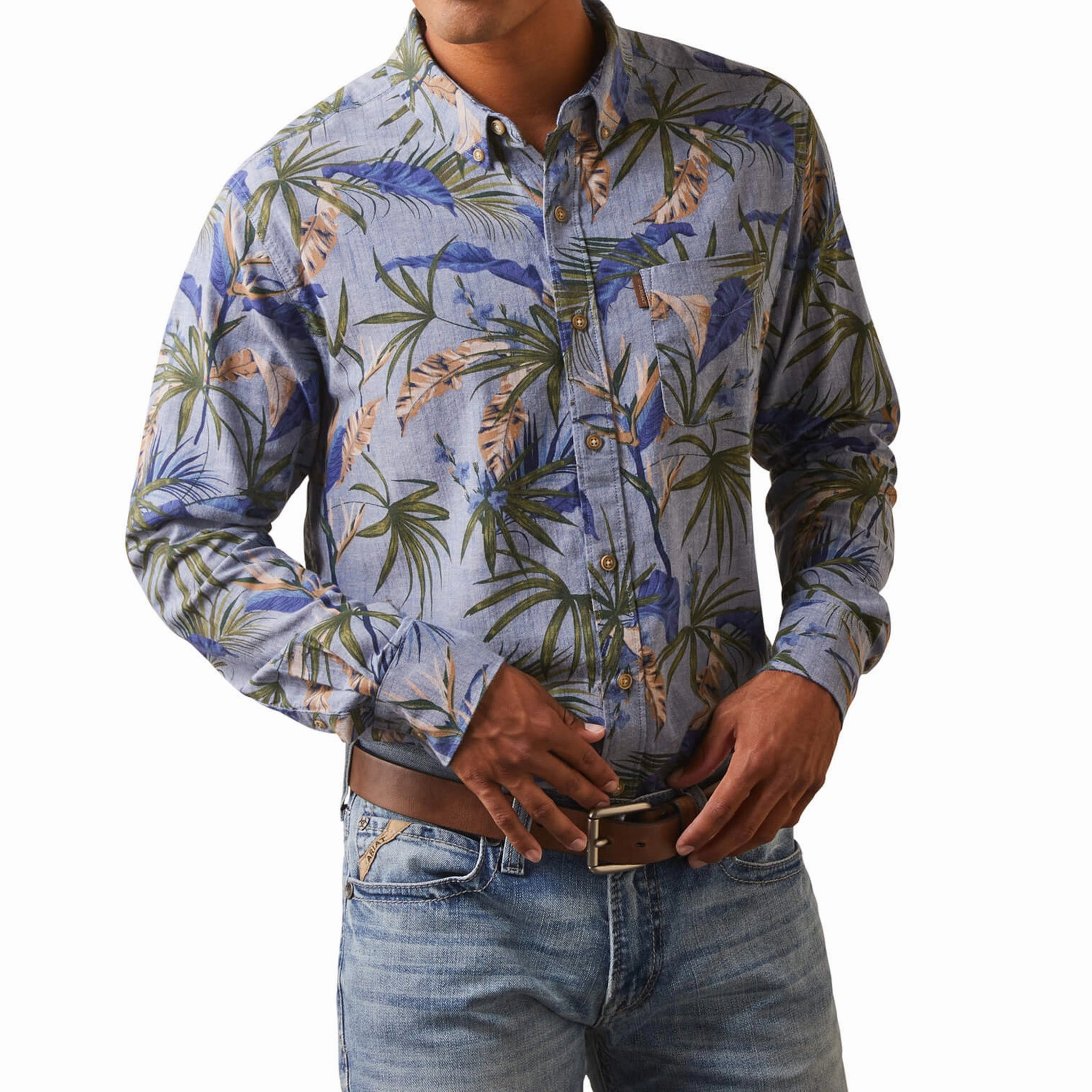 Anti Static Fabric Ariat Men's Paradise Palm Shirt