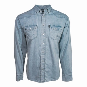 Hooey Men's Chambray Denim Long Sleeve Roomy Cut