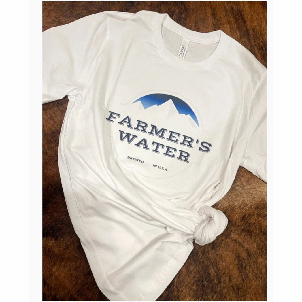 Men's White Farmers Water Tee Clean Edge Trim Bold colors